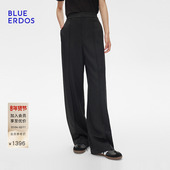 ERDOS 冬季 复古通勤西装 BLUE 阔腿裤 B255M1004