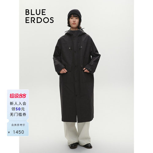 blueerdos男女同款长款风衣外套