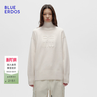 新质感百搭羊毛羊绒高领针织衫 ERDOS春季 BLUE 女 设计师系列