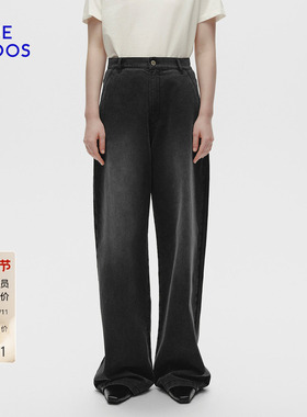BLUE ERDOS早春新简约黑色显瘦做旧感气球廓形牛仔裤B256M3001