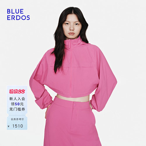 BLUE ERDOS2026早春新品休闲百搭挺阔设计感连帽立领短外套女