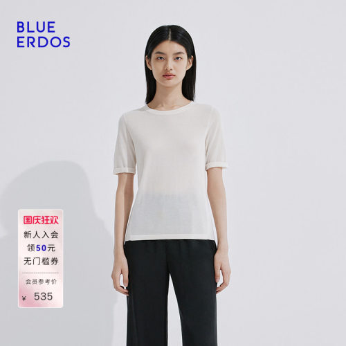 blueerdos莱赛尔棉混纺半袖套衫