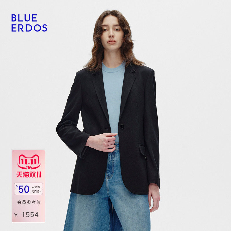 BLUE ERDOS 秋季高智简约通勤正肩显瘦单排扣西服外套B256J1001