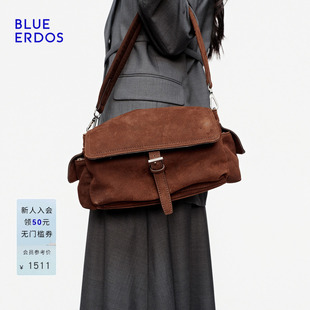 BLUE ERDOS2026早秋新品简约复古翻盖搭扣通勤手提包B2266T010