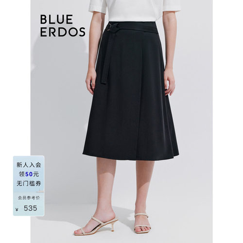 blueerdosA字柔软天丝半裙