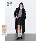 复古百搭全羊毛双面呢毛呢大衣外套 ERDOS冬季 100%绵羊毛 BLUE