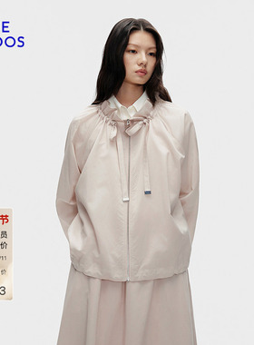 BLUE ERDOS 冬季新品浪漫雅致花苞领下摆抽绳宽松外套B256J2002