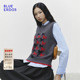 新品 BLUE ERDOS冬季 休闲百搭小马提花图案羊毛羊绒圆领背心女