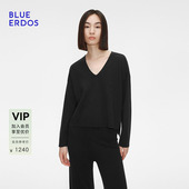 100%绵羊毛 V领直筒羊毛衫 BLUE 春季 B255D0002 ERDOS