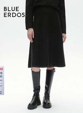 【100%绵羊毛】BLUE ERDOS简约通勤A型半裙B246F0006