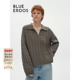 慵懒风翻领复古绞花针织套衫 BLUE ERDOS冬季 女B246A0077