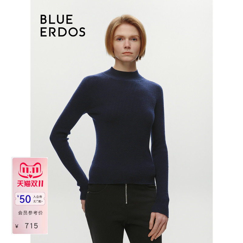【100%山羊绒】BLUE ERDOS半高领针织衫B246A0011