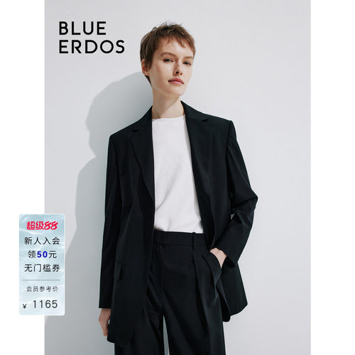 BLUE ERDOS春季简约通勤一粒扣绵羊毛西装女外套B245J1009