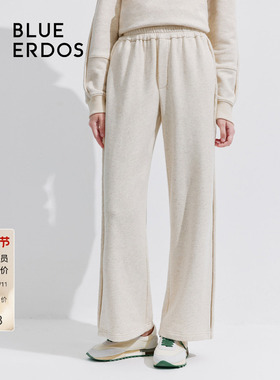 BLUE ERDOS休闲直筒棉麻混纺毛圈布卫裤女B545F4003