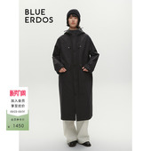 直筒宽松长款 男女同款 风衣外套B546J4002 ERDOS BLUE