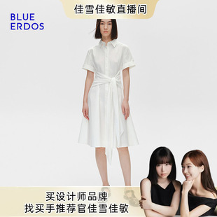 纯棉短袖 ERDOS春季 BLUE POLO领飘带设计A字 佳雪佳敏直播精选