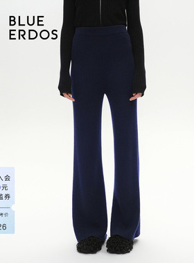 【100%山羊绒】BLUE ERDOS针织阔腿休闲裤B246C1004