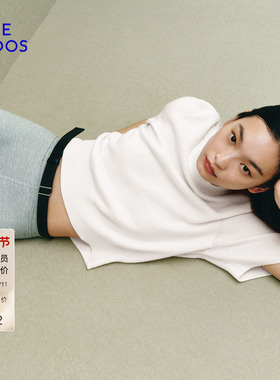 【零感羊绒】BLUE ERDOS冬季松弛感羊毛羊绒圆领宽松短袖针织衫