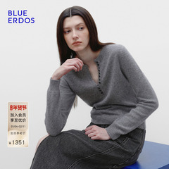 【明星同款】BLUE ERDOS冬季新格雷系山羊绒混纺半开圆领羊绒衫