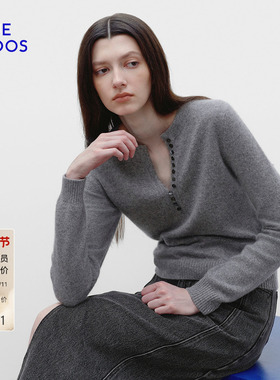 【明星同款】BLUE ERDOS冬季新格雷系山羊绒混纺半开圆领羊绒衫