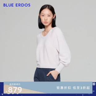 舒适设计感气质显瘦纯羊绒圆领女套衫 BLUE ERDOS女装 秋冬