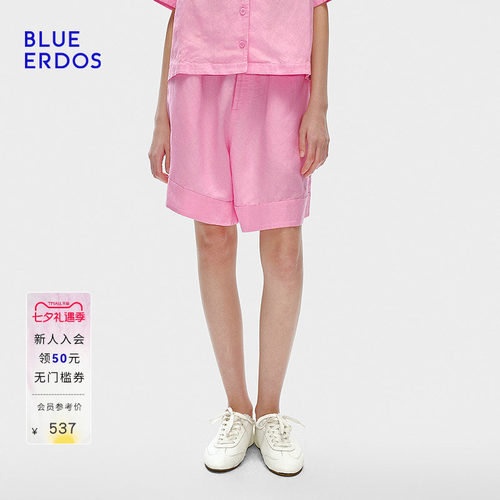 BLUE ERDOS春季松紧腰宽松A字多巴胺短裤B255M5010