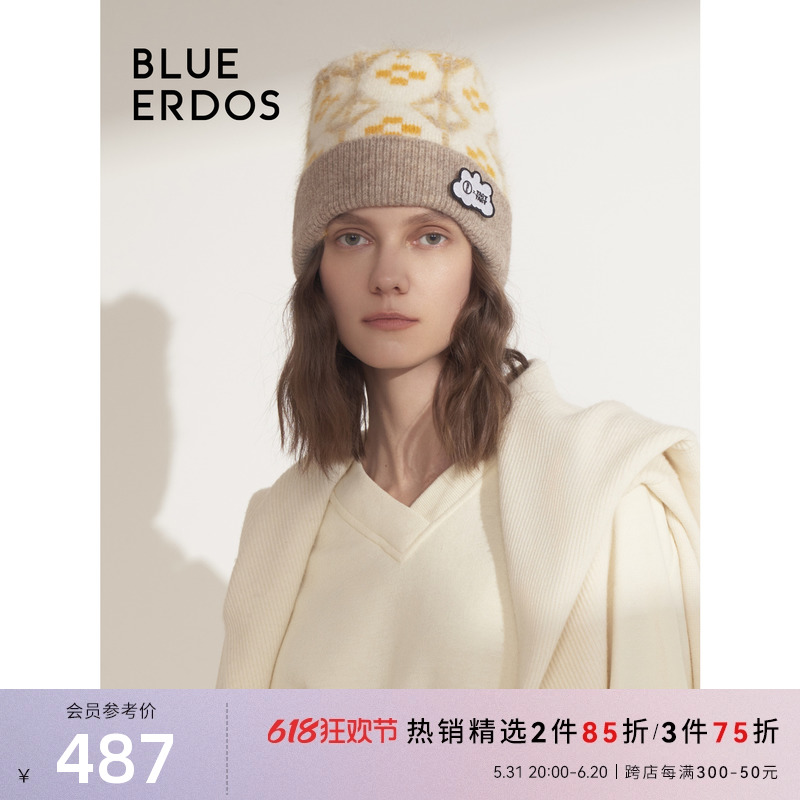 针织帽子blueerdos保暖舒适秋冬