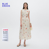 背心连衣裙B255I4026 气质樱桃印花无袖 BLUE ERDOS春季