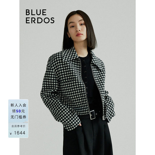 【两面穿】BLUE ERDOS春季翻领绵羊毛夹克外套B246J0002