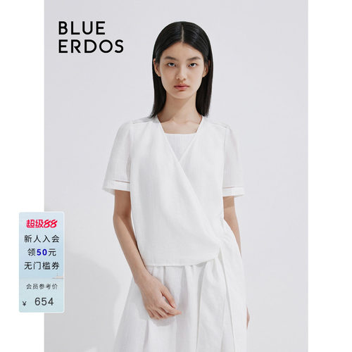 blueerdos气质简约系带上衣