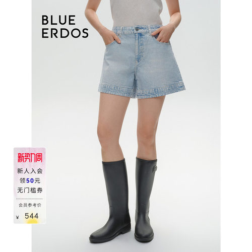 blueerdos通勤A字女装牛仔短裤