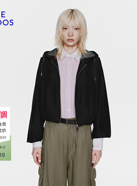 BLUE ERDOS26早春新品休闲百搭连帽廓形抽绳短款外套B2265J021