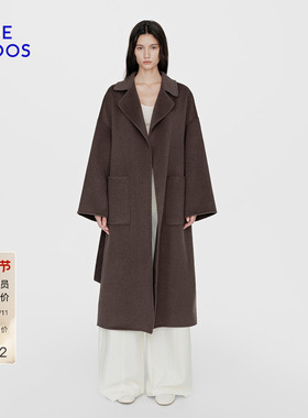BLUE ERDOS冬新复古百搭宽松羊毛混纺长款双面呢大衣外套女