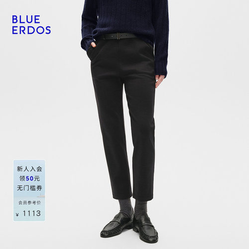 BLUE ERDOS 春季新品时尚简约黑色百搭显瘦锥形裤B256F4004