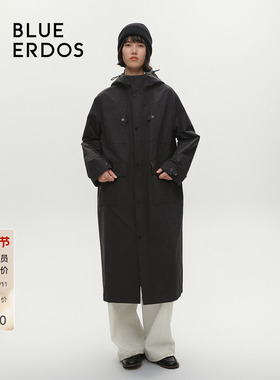 BLUE ERDOS 男女同款直筒宽松长款风衣外套B546J4002