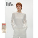 B246A0006 ERDOS简约通勤圆领翻花针织套衫 100%山羊绒 BLUE