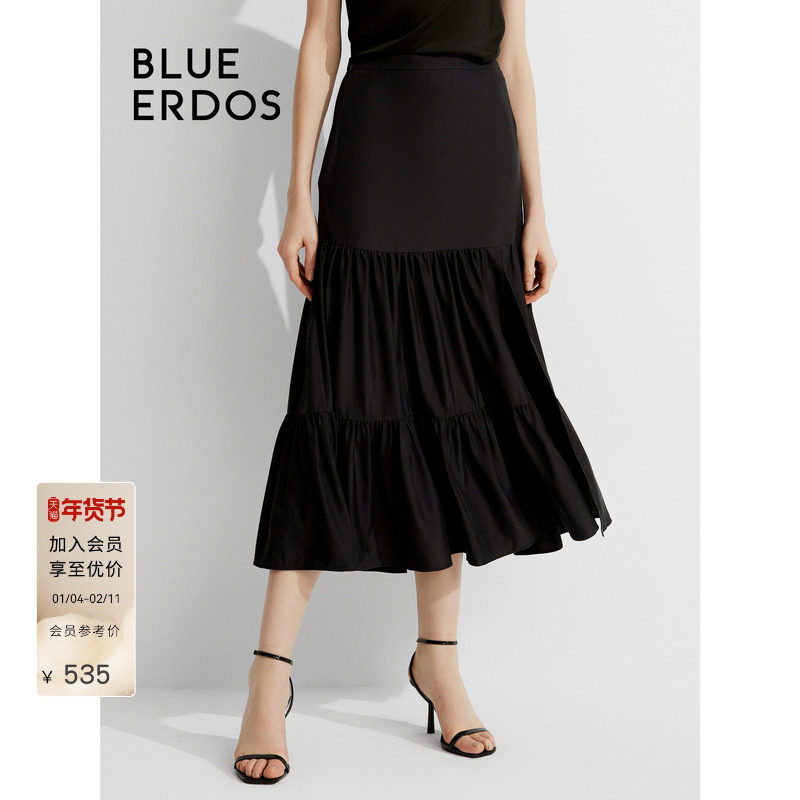 【小黑裙系列】BLUE ERDOS冬季复古气质A字半身裙女B245M0048,女装/女士精品,半身裙,淘宝优惠券,粉丝福利购,淘宝优惠卷