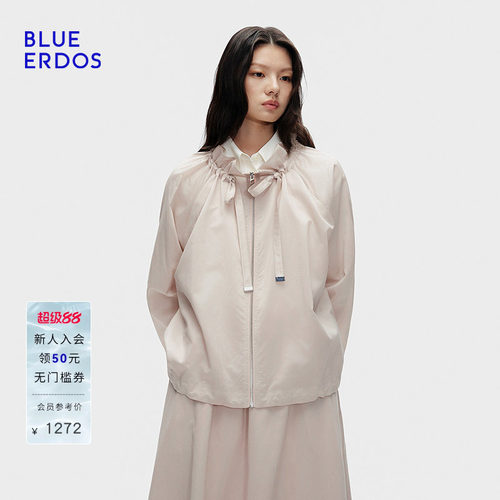 BLUE ERDOS 春季新品浪漫雅致花苞领下摆抽绳宽松外套B256J2002
