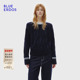 绞花女套衫 BLUE B256A0055 新品 智性风圆领插肩袖 ERDOS 冬季
