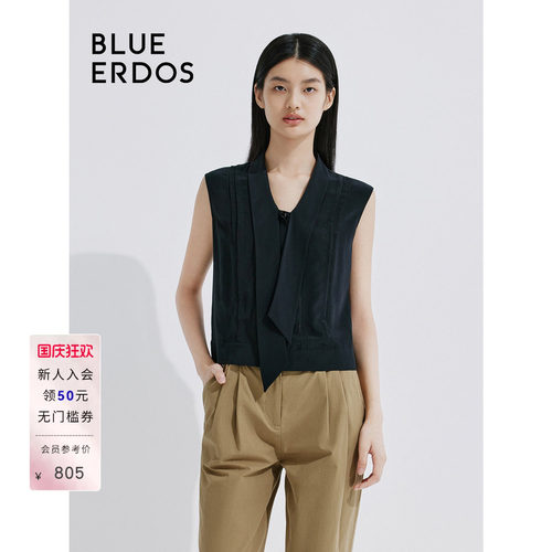 【真丝】BLUE ERDOS 无袖V领100%桑蚕丝上衣B245HB016
