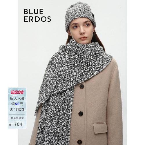 BLUE ERDOS 春季复古百搭撞色绞花围巾女B246R0004