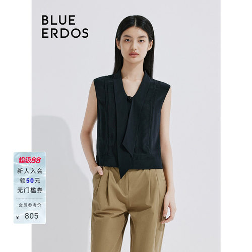 【真丝】BLUE ERDOS 无袖V领100%桑蚕丝上衣B245HB016