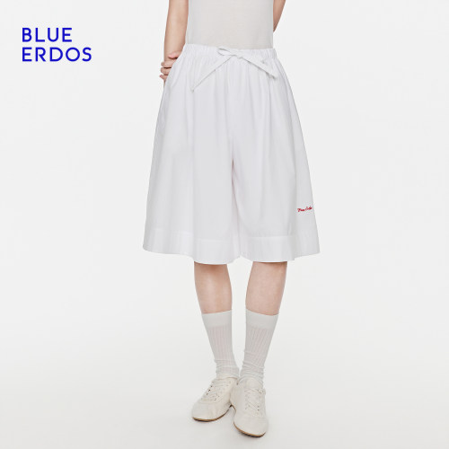 【大乐严选】BLUE ERDOS26夏季新品松弛随性松紧腰刺绣logo裙裤女