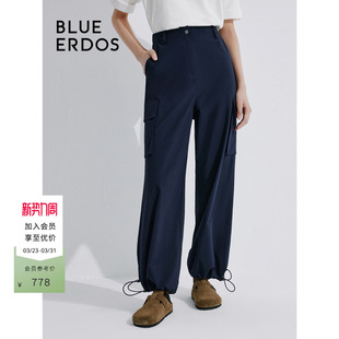 女装 裤 B545M1004 ERDOS简约休闲运动风束脚工装 BLUE