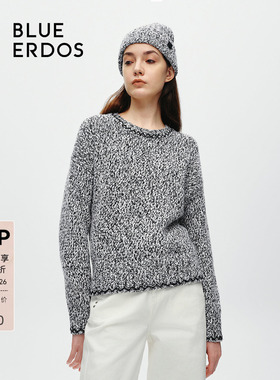 BLUE ERDOS简约直筒定制混纱休闲针织套衫B246D0065