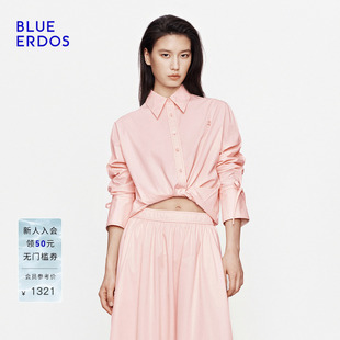【棉】BLUE ERDOS2026早秋新品松弛通勤绑带袖口翻领长袖衬衫
