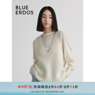 BLUE ERDOSV领针织背心女秋冬简约纯色百搭休闲B236D2011