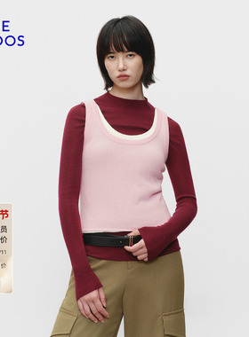 【孙千同款】BLUE ERDOS冬季新品空气羊绒圆领内搭打底背心吊带