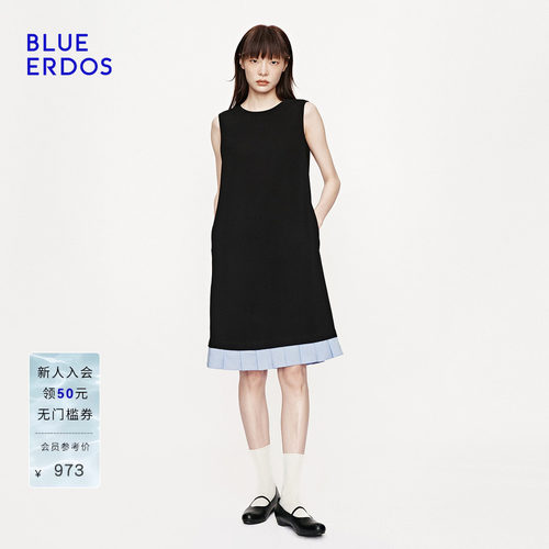 BLUE ERDOS2026夏季新品连衣裙简约时尚松弛感后背蝴蝶结短裙
