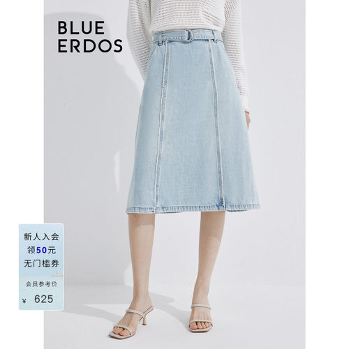 blueerdos100%纯棉牛仔半身裙